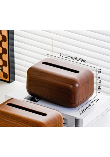 Tongdashop Koyu Ceviz Renkli, Modern Minimalist Dikdörtgen Mendillik, Masalar İçin Dekoratif Ahşap Saklama Kutusu Koyu Ceviz