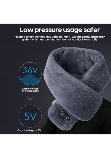 Tysm Erkekler/kadınlar İçin Akıllı Isıtmalı Şal, 3 Hızlı Sıcaklık Ve Masaj, Su Geçirmez Boyun Sargısı, 80cm, Çok Renkli, Kış İçin Çok Renkli