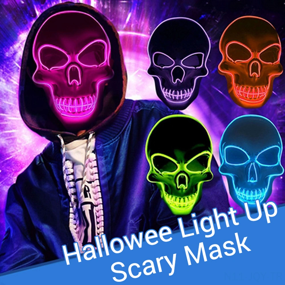 Youmex Halloween Işıklı Kemer Kasvası - El Soğuk Işık Kaynağı, 3 Işık Modu, Pvc Malzeme, Universal Boy Pil Dahil Değil Beyaz Beyaz