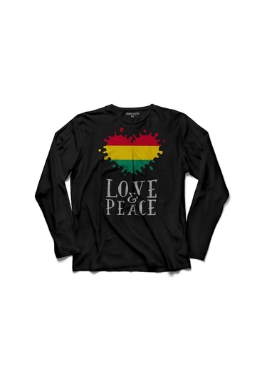 Raggae Musıc Love And Peace Dub Ekolayzer Uzun Kollu Tişört (512929782)