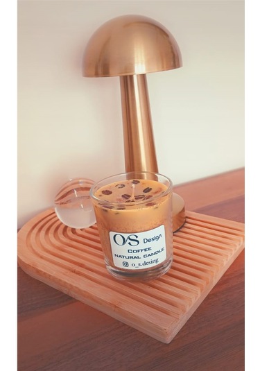 Doğal Kahve Kokulu Dekoratif Mum Açık Kahverengi