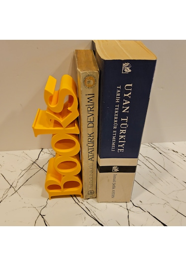 Kitap Tutucu Books Yazılı 3d - Sarı -