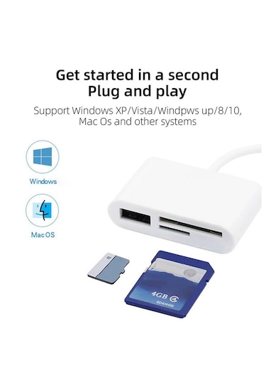 Type C Micro Usb Otg Kart Okuyucu Usb 3.0 Çevirici Adaptör 3 İn 1
