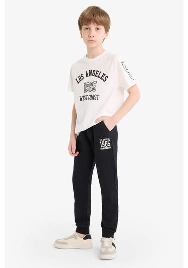 Defacto Erkek Çocuk 2li Takım Baskılı Kısa Kollu Tişört Eşofman Altı D9884a825auwt32 Beyaz