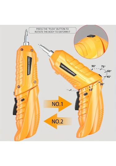 Tcherchi VT16437 Mini 3.6V USB Şarjlı Çok Fonksiyonlu Akülü Elektrikli Tornavida
