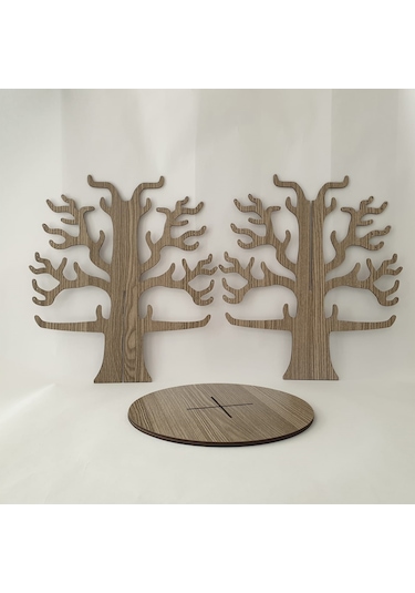 1 Fark - Ahşap Takı Ağacı -Takı Standı - Takı Düzenleyici - Beyaz