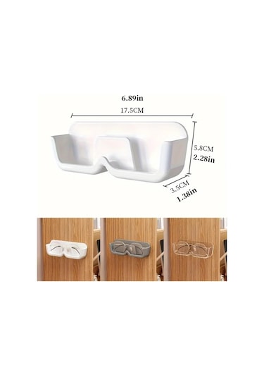 Dashanshop Duvar Tipi Akrilik Gözlük Saklama Kutusu 1 Adet Delme İşlemi Gerekmez Şeffaf Tasarım Şeffaf