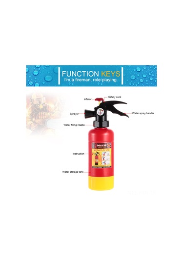 Kosona Çocuklar İçin Eğlenceli Yangın Söndürücü Su Püskürtme Oyuncağı - İtfaiyeci Kostüm Hediyesi