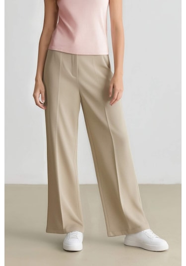 DeFacto Standart Boy Kumaş Palazzo Pantolon Wide Leg Geniş Bol Paça Basic Düz Yüksek Bel C6402AX25SPBG644