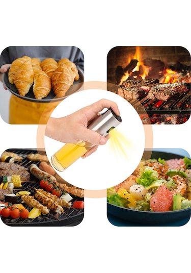 Jeemson Cam Ve 304 Çelik Yağ Spreyi 100ml - Dökme Engellli, Nişanlı, Çok Amaçlı Pişirme, Barbeque, Salata Çok Renkli