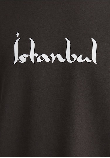 Mavi - İstanbul Baskılı Kahverengi Tişört 0612999-70219 Kahverengi