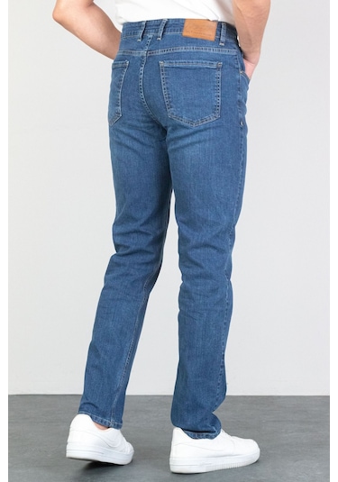 HLT Jeans Erkek Açık Mavi Regular Boru Paça Esnek Likralı Kot Açık Mavi