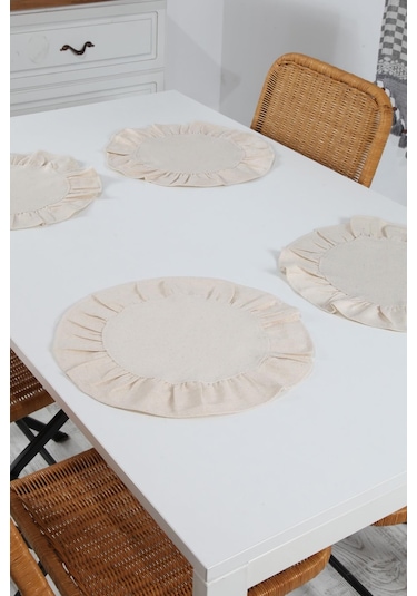 Bedinn Vintage Yuvarlak Naturel Amerikan Servisi 4'lü 40 CM