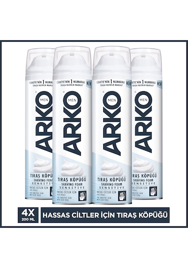 Arko Men Sensitive Tıraş Köpüğü 4 x 200 ML