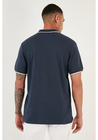 Buratti % 100 Pamuk Düğmeli Regular Fit Erkek Polo Yaka T Shirt 5902118 Lacivert