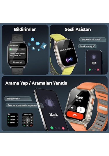 Bix TSW4 2.04" 47 MM Ultra İnce  Bluetooth Aramalı Akıllı Saat (Distribütör Garantili)