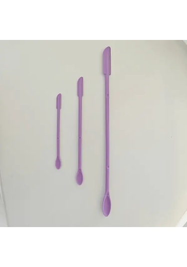 Willowhaven 3'lü Mor Mini Spatula Seti - Krem Ve Losyon Sıyırıcı, Dar Şişe Aparatı