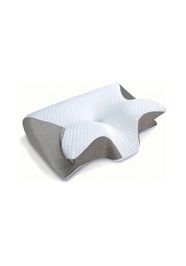 Maxaccess Gri Konforlu Hafıza Köpük Boyun Yastığı Yandan Ve Sırtüstü Yatanlar İçin Destek