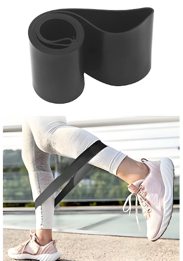60 Cm Pilates Jimnastik Egzersiz Yoga Direnç Bandı Siyah-sert 6