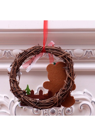 Xindoker Noel Dekorasyonları Ayaklı Planda, Panda Modeli Rattan Ve Kumaş Teneke, 15 Cm Çaplı Pencere Süs Eşyası