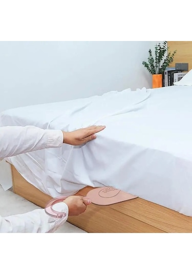 Pembe-çarşaf Askıları Çarşaf Yuvarlatılmış Köşeler Çarşaf Organizatör Ev Bezi Toplama İçin Kalın Saplı Yatak Makinesi Aracı