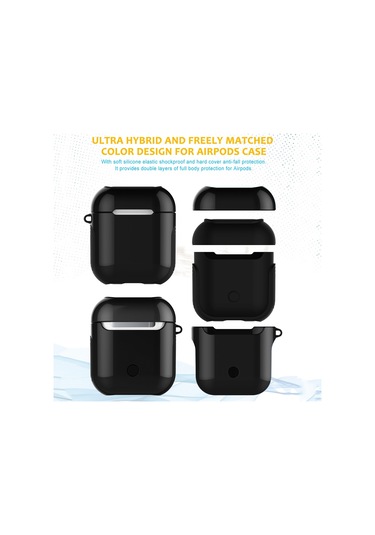 Vernikli Pc Bluetooth Kulaklık Kılıfı  Airpods Uyumlu 1/2 İçin Anti-kayıp Saklama Çantası Siyah