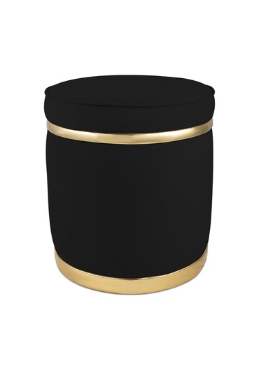 Zerafet Gold Kaplama Luxery Puf-siyah Babyface Kumaş Pofuduk Oturma Pufu&makyaj Pufu&bench