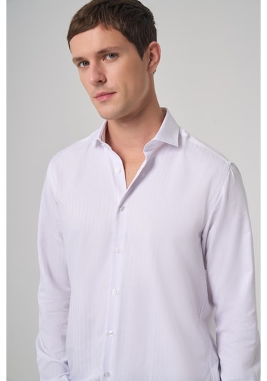 Morven Erkek Beyaz Trend Slim Fit İtalyan Yaka Gömlek 25mc004068600 Beyaz Beyaz
