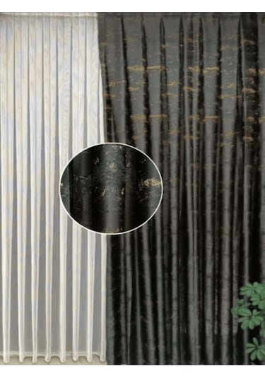 Polyester Fon Perde Co33 Özel Model Kahverengi