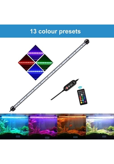 Silkroadselect 28cm Ingiltere Stili Akvaryum Yama Işığı Çarpışma Önleyici Vantuz Kurulumu Kurulumu Güvenli Voltaj Sualtı Tüp Lamba Dekorasyonu Çok Renkli