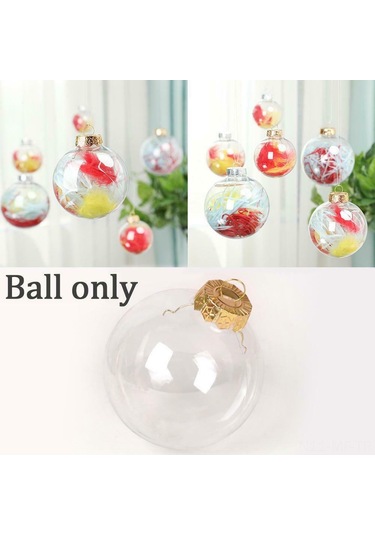 Mufunye 6cm Altın Kapaklı Pe Plastik Boş Top, Noel Düğün Dekorasyonu İçin Doldurulabilir Şeffaf Sphere