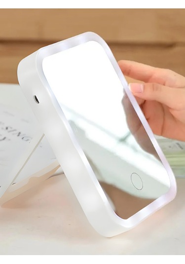 Unichrome Masaüstü Led Işıklı Dokunmatik Makyaj Aynası Beyaz