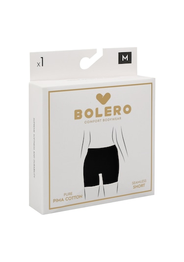 Bolero M32 Kadın Dikişsiz Pima Pamuk Toparlayıcı Şort Siyah
