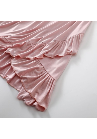 Modal Kolsuz Elbise Sütyen Yastıklı O-boyun Sundress Gevşek Ev Tekstili Elbiseler Artı Boyutu Nedensel Tank Uyku Elbisesi Açık Mavi