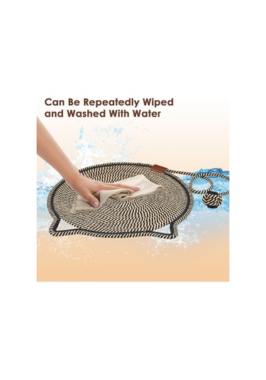 Moveevo Doğal Pamuk Kedi Tırmalama Pedi, 15,7'' Yuvarlak Yer Matı İç Mekan - Mobilya Koruyucu Duvar & Kanepe İçin