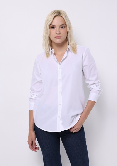 Colins Regular Fit Shirt Neck Düz Kadın Beyaz Uzun Kol Gömlek Cl1075215 Q1.v1 Wht Beyaz Colins Regular Fit Shirt Neck Düz Kadın Beyaz Uzun Kol Gömlek Cl1075215 Q1.v1 Wht Beyaz