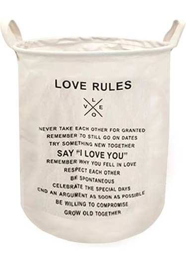Cbtx 28l Katlanır Çamaşır Sepeti Pamuk Keten Kirli Elbise Sepeti Kulplu, S Beden, 30x40cm - Love Rules Diğer