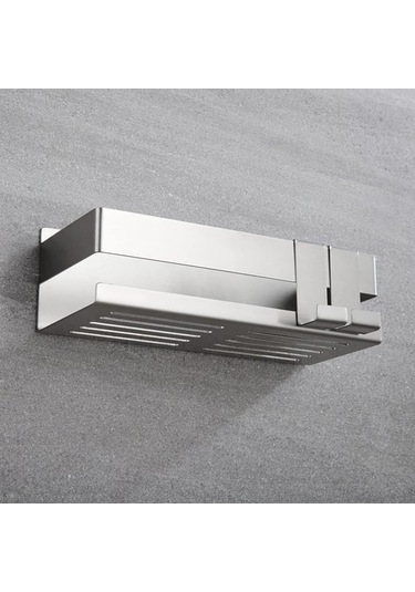 Gajeena 304 Paslanmaz Çelik Güneşli Banyo Dolabı - 23x10x8 Cm Duş Tutucu Sadece Tutucu Dahil Gümüş