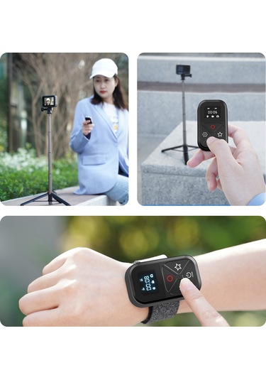 Ranyeek Telesın Gp-rmt-t10 Spor Kamera Bluetooth Kumandası, 80m Kumanda Mesafesi, Fotoğraf/video, Gopro 10/9/8/max Uyumlu, 10 Saat Kullanim Süresi, Su Geçirmez, Led Ekranlı Siyah