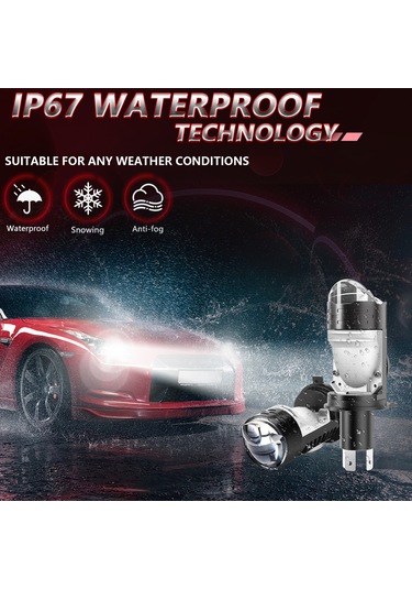 Yifomall H4 Led Far Ampulü 80w 10000lm Ip67 Su Geçirmez Araç Farı - Çift Soğutmalı