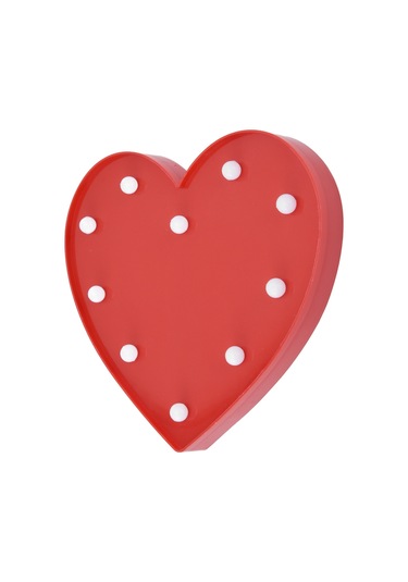 Kalp Şekilli Pil Lambası Kırmızı - Yongtao A