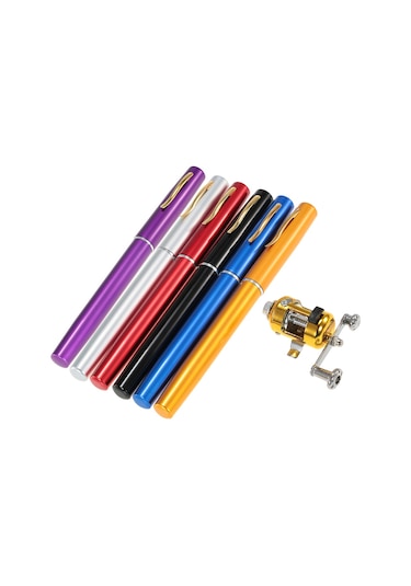 Lemestar Alüminyum Fiberglas Mini Olta Kamışı Ve Makaralı Set - Mor, 99cm Uzunluk, 2.1:1 Diş Oranı, Uçak/demirbaş/buz Olta İçin