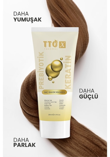 Tto X Prebiyotik Saç Bakım Maskesi Biberiye Yağı Keratin Argan Yağı Biyotin