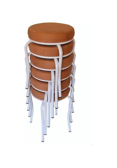 Tabure (Beyaz Ayaklı) ((6 Adet)-Mutfak Balkon Tabur...