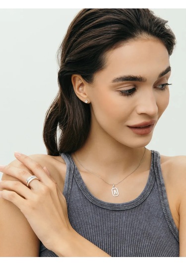 Fly Jewelry 925 Ayar Gümüş Kolye Ucu A Harfi 221751356