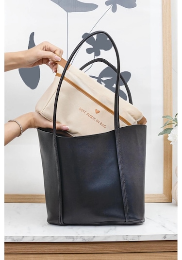 Çanta İçi Düzenleyici I Organizer Çanta Kadın 26x18x9 Q Bej