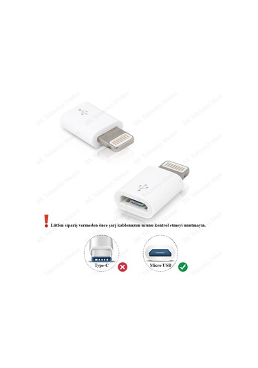 For Iphone 8 Pin için Micro Usb Dönüştürücü Data/Şarj Adaptör