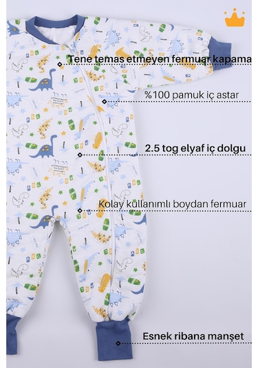 Begisa Elyaf Dolgulu 2.5 Tog Mickey Desen Çocuk Uyku Tulumu Çok Renkli