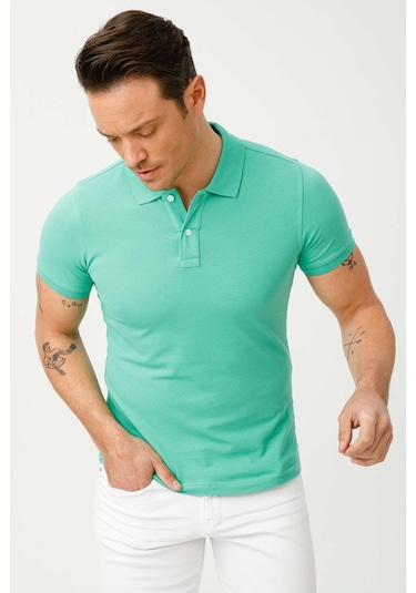 Igs Standart Erkek Polo Yaka Tişört Nil Yeşili Mint