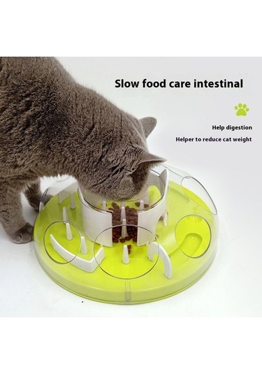 Dm Abs Interaktif Kedi Labirent Oyuncak Yavaş Besleyici Kase Anti-boğulma Sindirim Destek